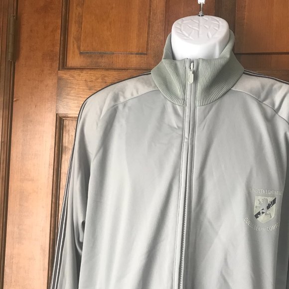 Guess Silver-Gray w/Black Stripes Zip-Up Jacket Large - Picture 5 of 13